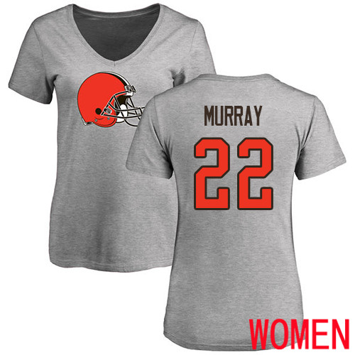 Cleveland Browns Eric Murray Women Ash Jersey #22 NFL Football Name and Number Logo T Shirt